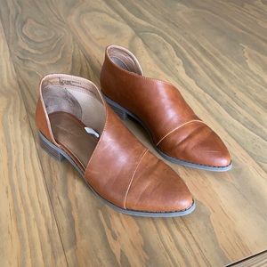 Faux Leather Cognac Shoes.